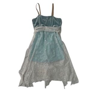 Dance Halloween Costume Girl's Fairy Revolution Dancewear Sequin Blue Large LC